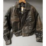 Brown leather aviator style ' Barnstorm ' jacket by Frank Thomas, size 36
