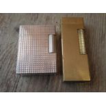 Dunhill gold plated lighter and a Dupont lighter