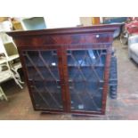 George III mahogany bookcase top with astragal glazed doors, 44ins wide