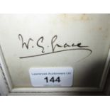 W.G. Grace (1848 - 1915), framed copy of his signature