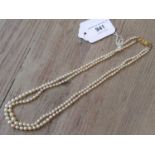 Twin row graduated cultured pearl necklace with a 9ct gold clasp