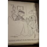 Robert Coram (Maroc), boxed collection of unframed cartoons, in pen, ink and watercolour, some