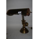 Good quality reproduction brass desk lamp with counter weight