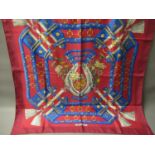 Hermes ' Aux Champs ' ladies silk scarf, 90cms square, in original box Some stains