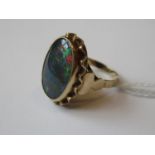 9ct Yellow gold oval opal set ring