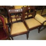 Set of six Regency mahogany dining chairs, the moulded rail backs above drop-in seats and moulded