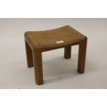 John Makepeace, small English oak footstool, labelled and impresed mark to the base, 12.5ins wide,