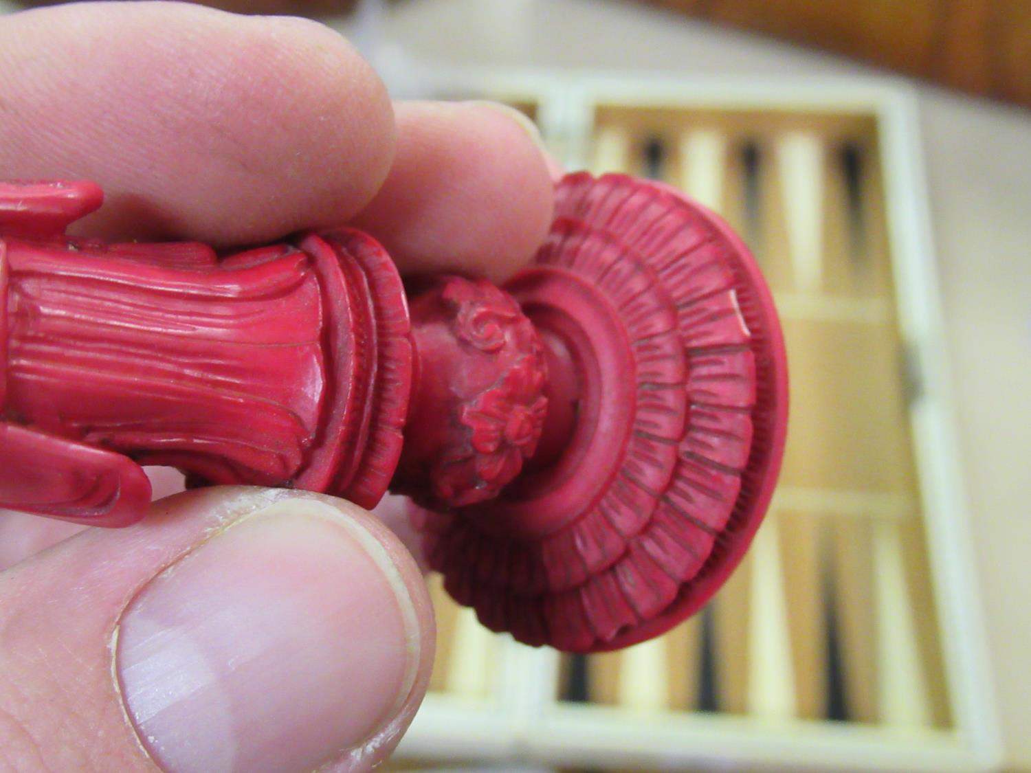 19th Century Vizagapatam ivory and horn folding chessboard / backgammon board, together with a - Image 25 of 29