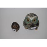 Lladro matt glazed figure of an owl, 6ins high approximately, together with a small Beswick figure
