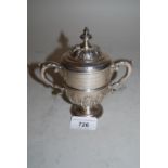 Small good quality silver trophy cup with cover by Richard Comyns, London, 1936 / '37 Foot bent