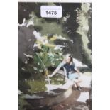 John Yardley, watercolour, ' The Ornamental Pond ', No. 407, signed, 9.5ins x 9ins, gilt framed