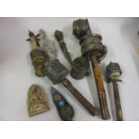 Antique Tibetan prayer wheel, together with a quantity of other related items