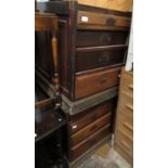 Pair of 19th Century large desk pedestals with drawers and plinths (at fault)