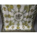 Hermes ' Guivreries ' ladies silk scarf, designed by F. de La Perriere, 90cms square (unboxed)