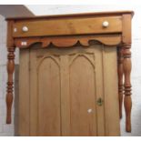 Victorian stripped and polished pine washstand with a single long drawer