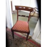 Matched set of eight (six plus two) George IV mahogany dining chairs, the rail backs above drop-in