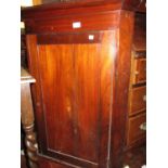 Mahogany hanging wall cabinet with a single panelled door