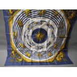 Hermes ' Dies et Hore ' Astrologie ladies silk scarf, 90cms square, in original box