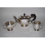 20th Century Birmingham silver three piece tea service