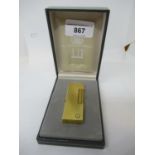 Dunhill gold plated cigarette lighter in original case