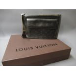Louis Vuitton charcoal leather Mat Monogram Alston shoulder bag, circa 2002, having silver tone
