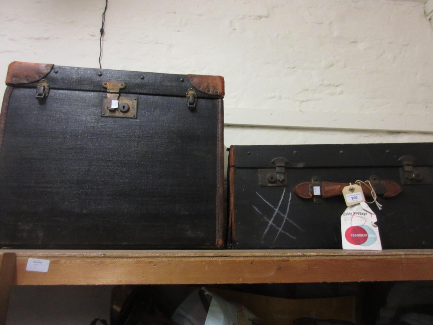 Two 19th Century canvas covered travel trunks
