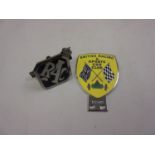 British Racing and Sports Car Club enamel car badge together with an R.A.C. chrome and enamel car