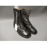 Pair of Victorian children's leather boots with buttons