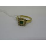18ct Gold emerald and diamond ring