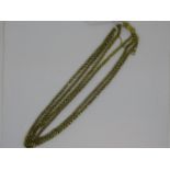 Victorian gold triple row chain link necklace, the clasp in the form of a hand Weight = 31.2g