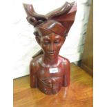 Balinese native carved hardwood bust