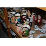 Collection of eighteen Royal Doulton Toby Jugs, mainly large and medium sizes