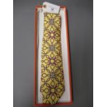 Hermes yellow silk tie, in original box