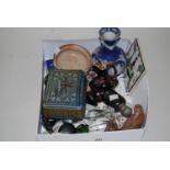 Quantity of blue Jasperware items and other small ceramics and glassware
