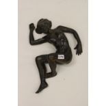 20th Century brown patinated bronze sleeping nude female figure, signed in the bronze Delcourt and