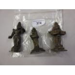 Three small Indian bronze figures of Gods