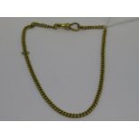 Small 18ct yellow gold curb link watch chain with clip Clip is marked 18ct Weight = 12.5g Overall