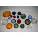 Collection of nineteen Whitefriars glass items including dish etc