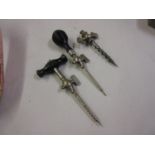 S. Maw and Son, silver plated Champagne tap with Prince of Wales feather motif, together with two