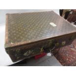 Louis Vuitton, early 20th Century suitcase decorated with the all-over monogram design, the original