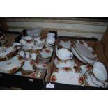 Quantity of Royal Albert Old Country Roses pattern teaware including a graduated three tier