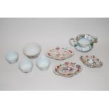 Group of various Chinese porcelain bowls, saucers and a jug with floral and figure painted