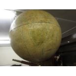 Philips 19in terrestrial globe, the aluminium body with paper covering and brass suspension system