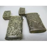 19th Century French silver floral embossed necessaire (no implements) together with a similar