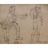 A GROUP OF SIX FIGURE DRAWINGS & WATERCOLOURS comprising works by or attributed to Emile Copel, a