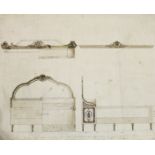 A FOLIO OF ARCHITECTURAL/DESIGN DRAWINGS, 19th CENTURY principally French, comprising a variety of