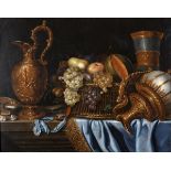 ATTRIBUTED TO PIETER GERRITSZ. VAN ROESTRATEN (1630-1700) STILL LIFE OF EWERS WITH SHELLS, A