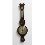 GEORGE III MAHOGANY AND LINE INLAID WHEEL BAROMETER, by P Monti/Sandwich, height 95cm