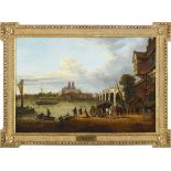 JOHN PAUL (Fl.c.1820-1850) A VIEW OF WESTMINSTER BRIDGE, ABBEY AND HALL FROM STANGATE BANK,