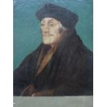 MANNER OF HANS HOLBEIN THE YOUNGER (1497-1543) PORTRAIT OF ERASMUS OF ROTTERDAM Oil on panel, 19th/